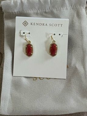 Kendra Scott Elisa Red Drop Earrings